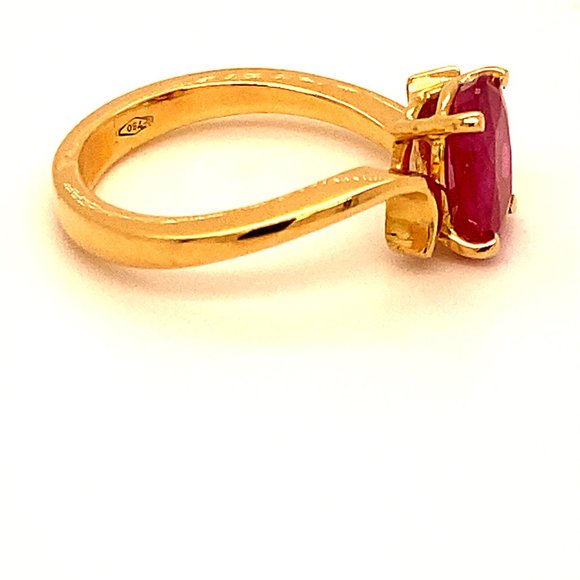 Burmese Ruby 2.85ct 18K Solid Gold Ring - Picture 3 of 6